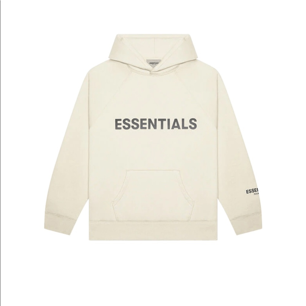 Cream colored “Fear of god” Essential Hoodie size XL